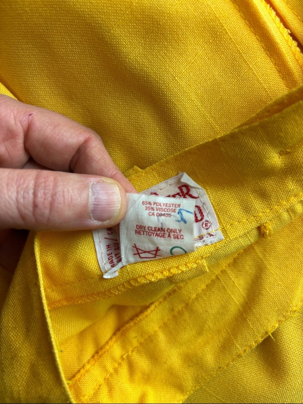 Vintage MR. LEONARD Canary Yellow Culottes Wide Leg Skirt Pants - Size 14 - Picture 8 of 8